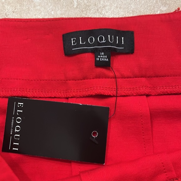 🌸 NWT  ELOQUII Sz 16 red pleated mid size skirt - Picture 2 of 6